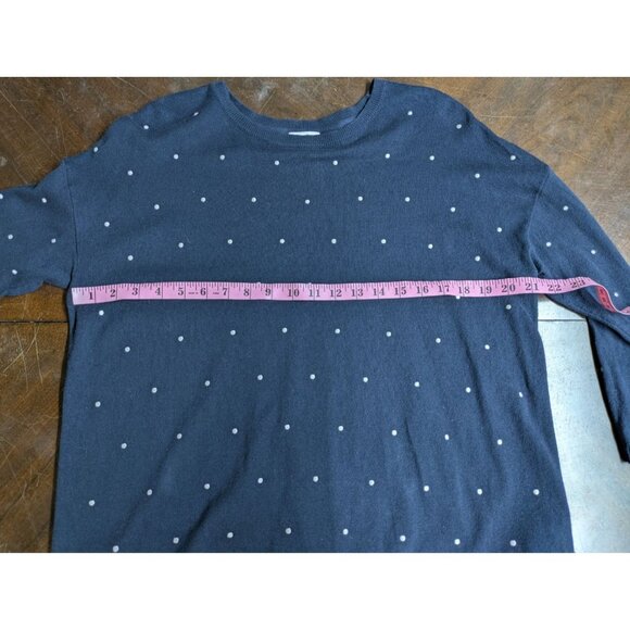 J. Jill Women's Navy Blue Sweater with White Polka Dots Size M - Picture 8 of 10